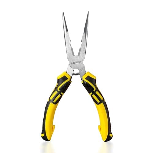 Image of BOOSDEN 8 inch Needle Nose Pliers with Side Cutter, Long Nose Pliers Spring Loaded with Wire Cutters, Precision Thin Nose Pliers for Jewelry Making, Electronics, Crafting, Clamping, Cutting, Pinching
