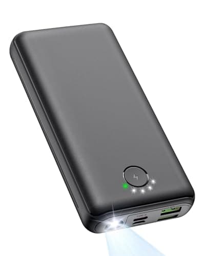Image of Power Bank 27000mAh Powerbank Fast Charging 22.5W QC 3.0 Portable Charger with Outputs Inputs Flashlight USB C Battery Pack Black, Ultra-High Capacity Compatible for iPhone Samsung etc