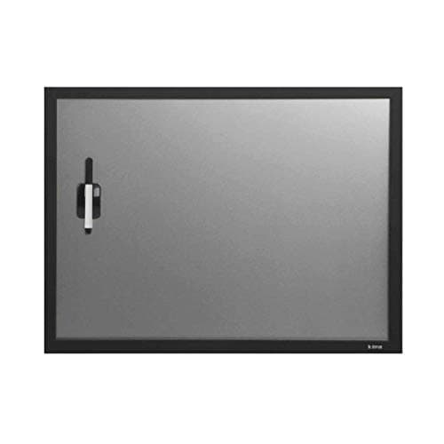 Image of Bi-Office Dry Wipe Board, Silver Finish, Black Frame, 60 x 45 cm