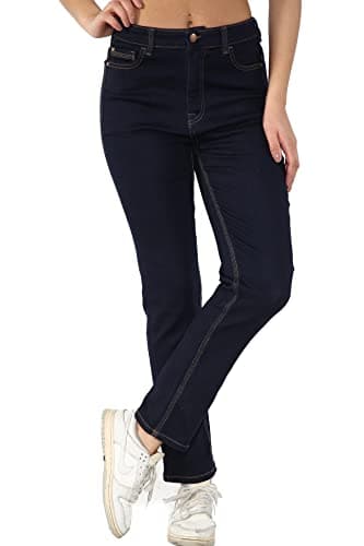 Image of MYT Womens Magic Shaping Straight Leg Jeans Stretch High Waisted Ladies Denim Trousers Indigo 16