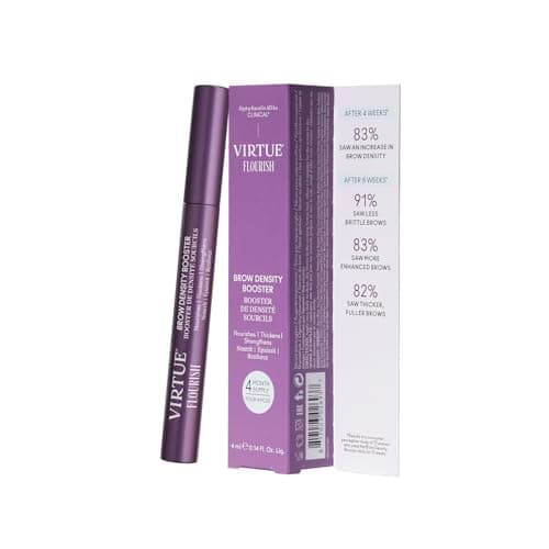 Image of Virtue Flourish Brow Density Booster Treatment with Keratin | Boosts Eyebrow Thickness & Fullness | Hair Growth Support for Sparse Brows | 4 ml