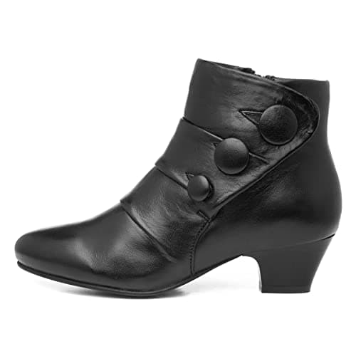 Image of Lotus Prancer Womens Black Leather Heeled Boot - Size 6 UK - Black