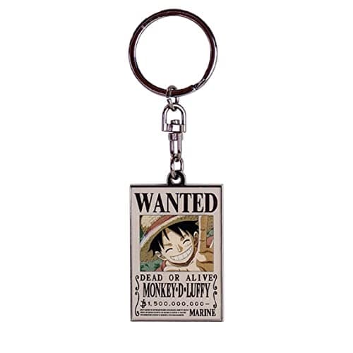 Image of ABYSTYLE One Piece Wanted Luffy Metal Keychain