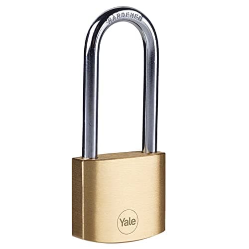 Image of Yale - Y110B/40/152/1 Standard Security 40mm Brass Padlock with Long Shackle - Long Hardened Steel Shackle - 3 Keys