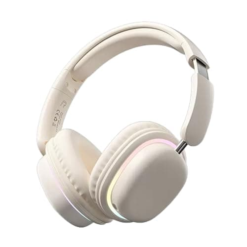 Image of eBoutik - Gaming Headphones with Microphone & Noise-Cancelling, 3.5mm Wired Jack & Surround Sound for Universal use Gaming, Streaming, Vlogging etc (White)