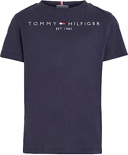 Image of Tommy Hilfiger Kids’ Unisex Short Sleeve Round Neck Essential Tee, Blue (Twilight Navy), 12 Years