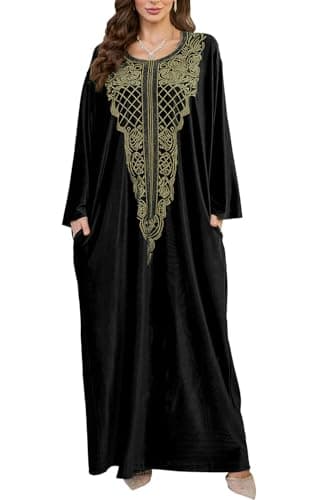 Image of Orshoy Ladies Kaftan Swim Cover Up Beachwear Bikini Cover Maxi Caftan Kimono Tunic Loungewear Robes Wrap Sarong Summer Black