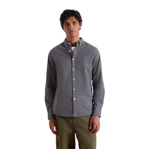 Image of Farah Mens Brewer Bd Longsleeve, Grey Shade, XL EU