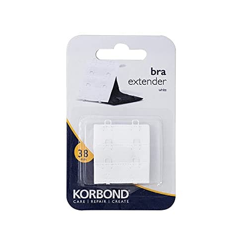 Image of Korbond Double Hook Bra Extender – x 1 38mm White Bra Extender – Machine Washable – Increase Bra Size By Up To 8cm – Comfort Fit, 110102