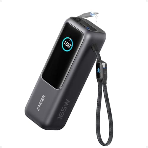 Image of Anker Laptop Power Bank, 25,000mAh Portable Charger with Triple 100W USB-C Ports, Built-in Retractable Cables, Flight-Approved for Travel, iPhone 17/16 Series, Samsung, and More