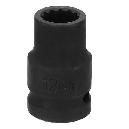 Image of sourcing map 12-Point Impact Socket 1/2 Inch Drive 12mm Metric Cr-V Shallow Impact Socket Nut Driver Wrench for Auto Repair