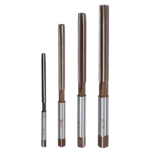 Image of sourcing map 4pcs Hand Reamers Set 1/8" 3/16" 1/4" 5/16" H8 Alloy Steel Reamer Bit Straight Flutes Steel Cutting Tool for Metal Wood Hole Reaming