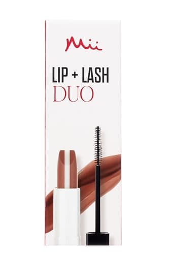 Image of Mii Cosmetics Lip + Lash Lipstick & Mascara Duo Gift Set | Makeup Gift Set for Women | Plumping Lipstick & Lengthening Mascara | Lip & Eye Makeup Bundle, Make Up Bundle for Gifting | Spiced