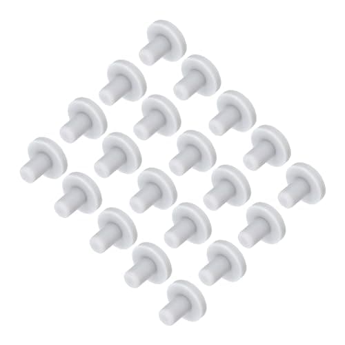 Image of sourcing map High Temp Silicone Plug Mount Dia 5mm/0.2 Inch T Shaped Solid Rubber Stopper Hole Plugs for Powder Coating Plating Waterproof Sealing Plugs Grey Pack of 20(OD 11mm/0.43 Inch)