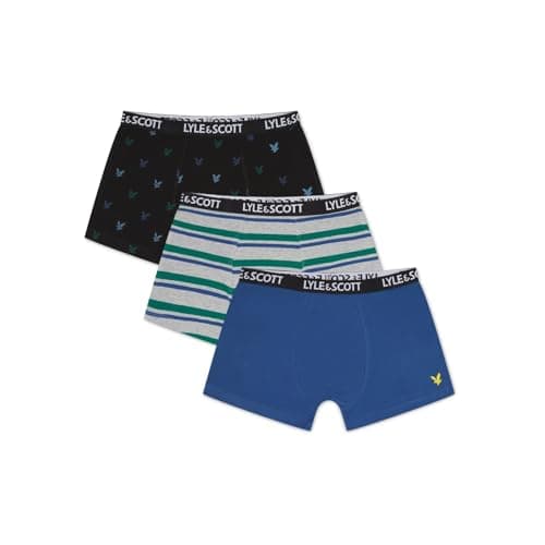 Image of Lyle & Scott Kids 3 Pack Core Trunks Grey/Aop/Star 10-12 Years