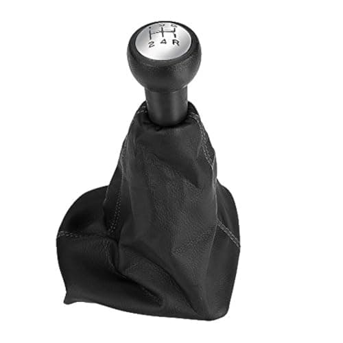 Image of Qiilu Gear Shift Knob, 5 Speed Gear Shift Stick Knob Dust-Proof Cover Gaiter Boot Leather for Peugeot 207/307/406