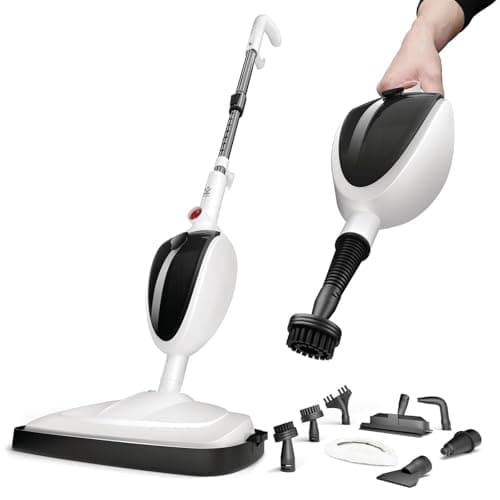 Image of Avalla T-5 Steam Mop & Portable Handheld Steam Cleaner – 2-in-1 Double Steam Power - with 7 Accessories, Chemical-Free Cleaning for Floors, Grout, Carpets & Upholstery