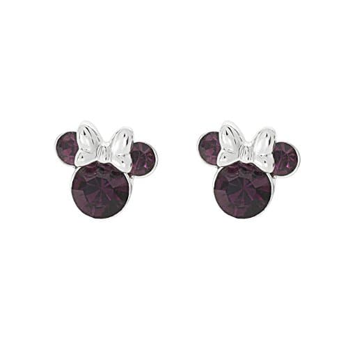 Image of Disney Minnie Silver Plated February Birthstone Stud Earrings EF00469SFEBL.PH