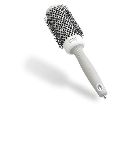 Image of Olivia Garden Expert Blowout Shine – White & Grey - 45 - Ceramic Coated Round Brush for Smooth Blowout, Frizz-Free Hair & Radiant Shine