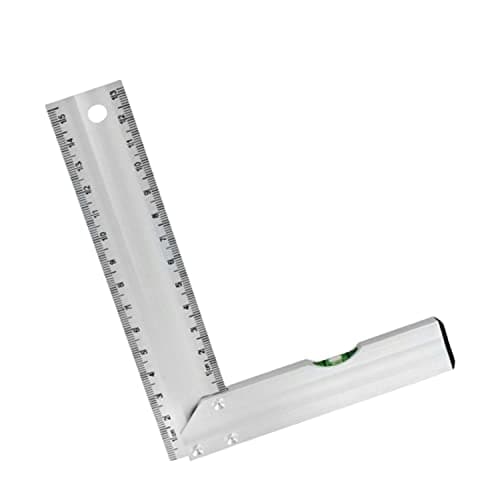 Image of 6 Inch 150mm Metric & Imperial Resettable Carpenter’s Carpenter Carpentry Try Square Aluminium Horizontal Spirit Level Set Measuring Ruler