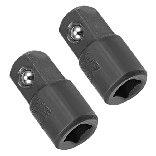 Image of TA-VIGOR 2Pcs 1/4 Inch Drive (F) to 3/8 Inch (M) Socket Reducer Adapter, Chrome Vanadium Steel Cr-V Impact Grade Converter with Spring Ball Detent, Black