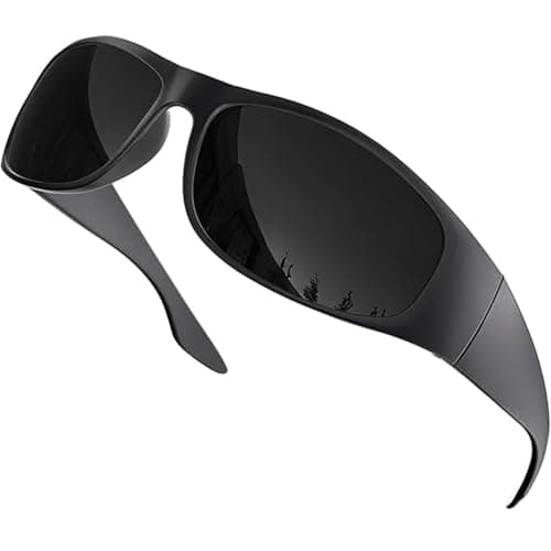 Image of grinderPUNCH Super Dark CAT 4 Sunglasses Polarized Blackout Lenses for Light Sensitivity & Migraine Relief Wrap Around - Gloss/Black Superdark