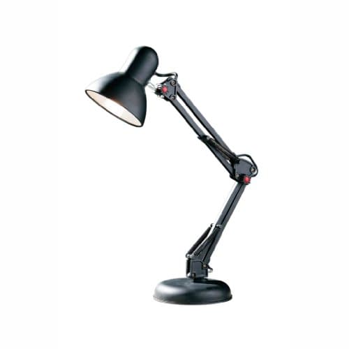 Image of Premier Housewares Bedside Desk Lamp, Standing Table Lamp for Bedroom and Office for Study or Reading, H60cm x W17cm x D21cm, Black - Studio