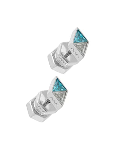 Image of All We Are Kepler Triangle Crystal Stud Earrings For Women (Silver Tone)