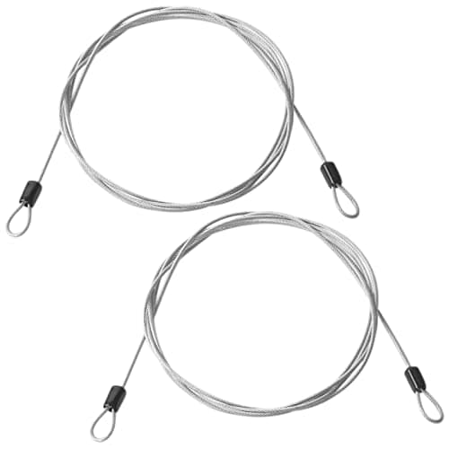 Image of Jetisva 2pcs 2M Security Bike Lock Cable Lightweight Wire Cable Lock Flexible Safety Luggage Lock Double Loop Steel Lock Chain Portable Lock Wire Rope Silver for Padlocks Scooter Bicycle Suitcase