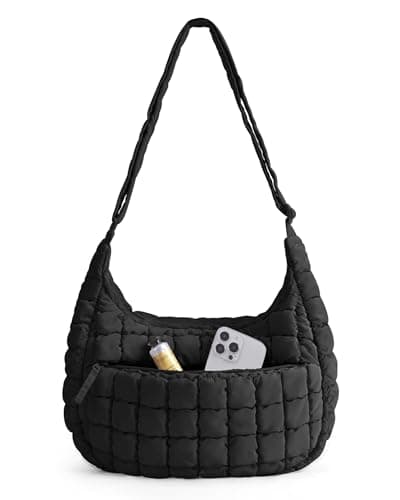 Image of bagsmart Crossbody Bag for Women 6.6L, Quilted Puffy Shoulder Handbag Soft Fluffy Cute Large Purse for Daily Use, Shopping