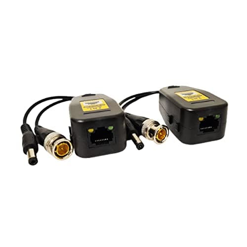 Image of Sentry CCTV BNC RJ45 (Pair) Video Power Balun Power Adapter SENTRY Surveillance Security CCTV Camera Ethernet Cable Transceiver HD-CVI/TVI/AHD Cat5e/Cat6 Cable Connector for CCTV DVR System