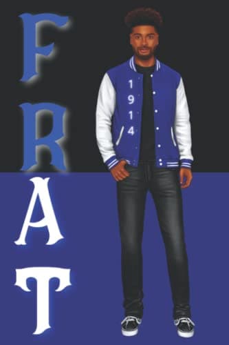 Image of Black man with Natural hair and Goatee with Athletic 1914 Jacket: Blank Lined Journal/Notebook/Lyric Book