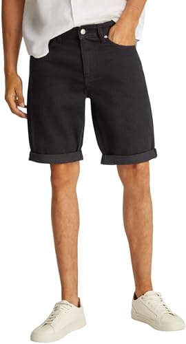 Image of Calvin Klein Men’s Slim Fit Denim Shorts, Black (Denim Black), 30W
