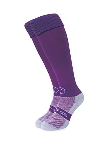 Image of WackySox - Purple Knee Length Rugby Socks for Men and Women - Sports Socks for Walking, Riding, Hockey, Football, Running, Club and Team Activities