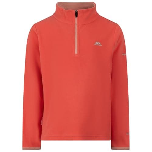 Image of Trespass Girls Fleece Jumper Sybil - 1/2 Zip Contrast Colour, Binding on Cuffs, Facing on Inner Collar, Knitted, 100% Polyester