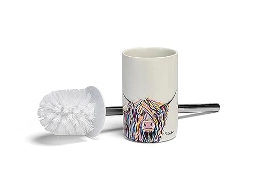 Image of Croydex Art by Steven Brown Angus McCoo Toilet Brush, Stoneware Ceramic, White Multi, One Size