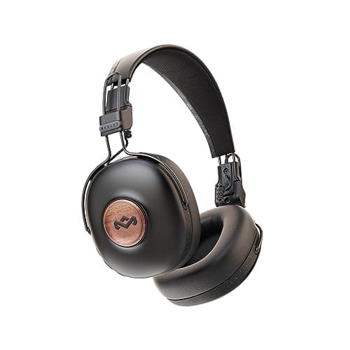 Image of House of Marley Positive Vibration Frequency Over Ear Wireless Headphones - Bluetooth Headphones, 34 Hr Playtime Earphones with Microphone, Passive Noise Isolation, Sustainable Materials, Black