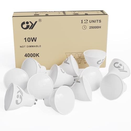 Image of GY GU10 LED Bulbs Neutral White 4000K 10W 1100lm, Energy Saving High Lumen Light Bulbs Equivalent to 100W,120° Wide Beam Non-dimmable, Pack of 12