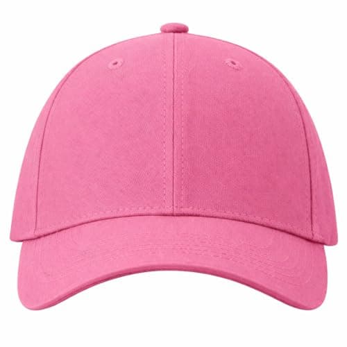 Image of MFAZ Morefaz Ltd Classic Kids Cotton 6-Panel Baseball Cap with Adjustable Strap for Boy and Girl – Comfortable Everyday Hat (Pink)