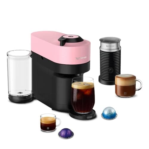 Image of Nespresso Vertuo Pop+ Coffee and Espresso Maker by De'Longhi with Milk Frother, Candy Pink