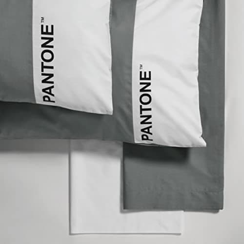 Image of SWEET HOME Pantone™ Double Cotton Duvet Cover Set 240 x 280 cm Double Fitted Sheet Mattress Protector 180 x 200 cm with Elastic Straps for Mattress up to 25 cm Pillowcases 50 x 80 cm