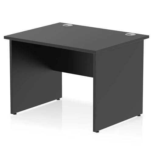 Image of Mr Office Impulse Panel End Straight Desk - 800mm deep, Black, 1000