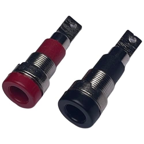Image of CESS Black and Red Banana Female Jack Socket - 4mm Banana Female Connector Panel/Chassis Mount Soldering Type (10 Pack)