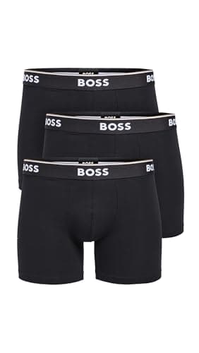 Image of BOSS Men's Power 3-Pack Bold Logo Boxer Briefs, Black Noir, XXL (Pack of 2)