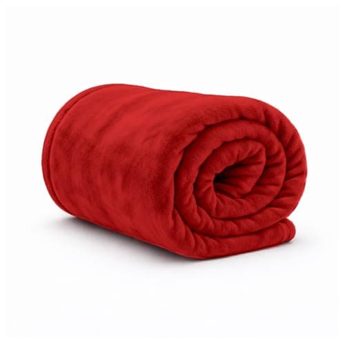 Image of Rohi Red Throw Blanket Single Size 127x152cm | Super Soft & Warm Plush Fleece Throws For Sofas | Fluffy Blanket for Bed & Couch | Versatile & Lightweight Fleece Blanket for Adults
