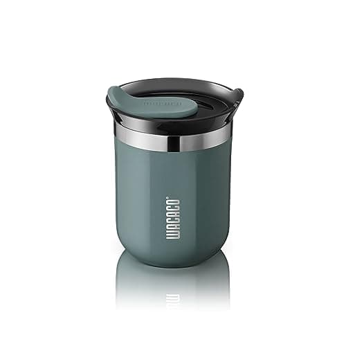 Image of WACACO Octaroma Classico Vacuum Insulated Coffee Mug, Double-Wall Stainless Steel Travel Tumbler with Drinking Lid, 6 fl oz (180ml), Blue