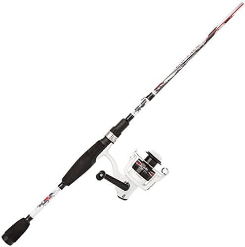 Image of Abu Garcia Ike Dude Spinning Combo; Junior Starter Fishing Rod and Reel Set for Children, Predator Hunting Setup for Pike, Perch and Zander, Unisex, White/Red, 2.13 m | 5-20g