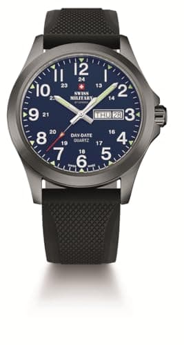 Image of Swiss Military Men's 42mm 5ATM Day-Date Blue Dial SMP36040.32