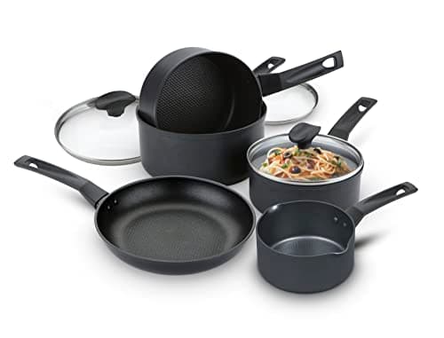 Image of Prestige 9 x Tougher Pots and Pans Set of 5 - Non Stick Induction Hob Pan Set with Scratch Resistant Non Stick, Stay Cool Easy Grip Handles, Oven & Dishwasher Safe Cookware