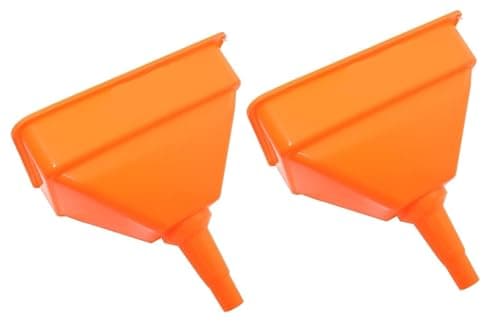 Image of Unibos 2 Pack Large Wide Neck Funnels with Filter – Heavy Duty Plastic Fuel & Oil Funnel Set for Car, Motorcycle, Tractor, Diesel & Petrol – Wide Mouth Anti-Spill Garage Funnel